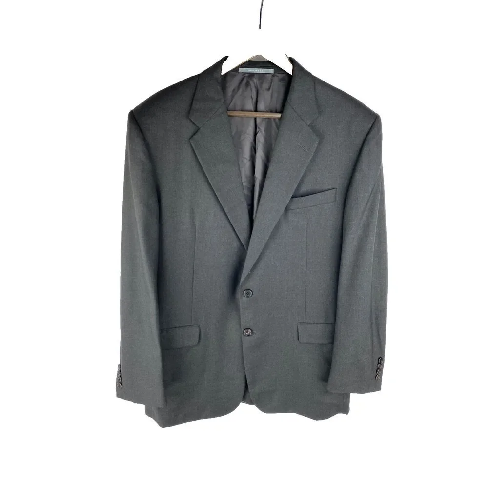 Hickey Freeman 44L Gray Loro Piana Tasmanian Super 130's Wool 2 Btn Blazer‎